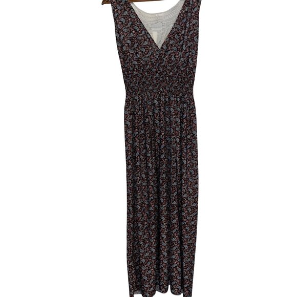 Womens Sleeveless Bohemian Maxi Dress With Crochet Neckline & Paisley Print - Picture 7 of 8
